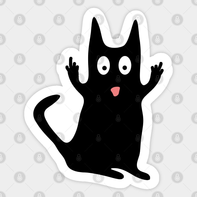 Funny Black Cat with Attitude Gift Sticker by McNutt